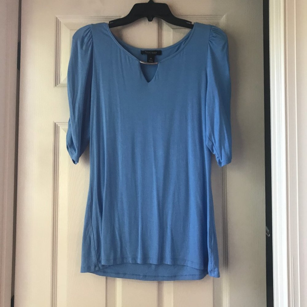 WHBM Light Blue Top with Metal Detail